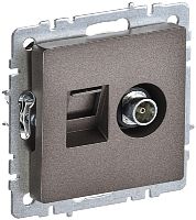 Розетка RJ45+TV Оконечная без рамки IEK Brite РТВ/РК12-БрТБ 2-м. темная бронза картинка